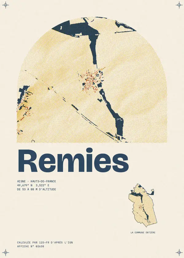 Affiche de Remies, calculée par 123-fr d'après l'IGN