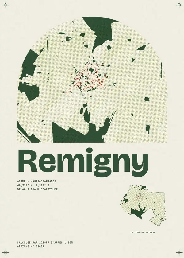 Affiche de Remigny, calculée par 123-fr d'après l'IGN