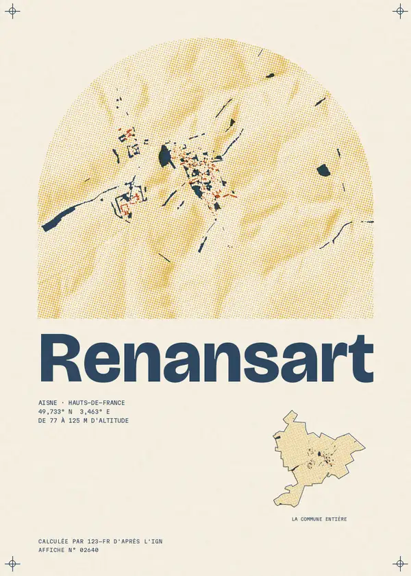 Affiche de Renansart, calculée par 123-fr d'après l'IGN