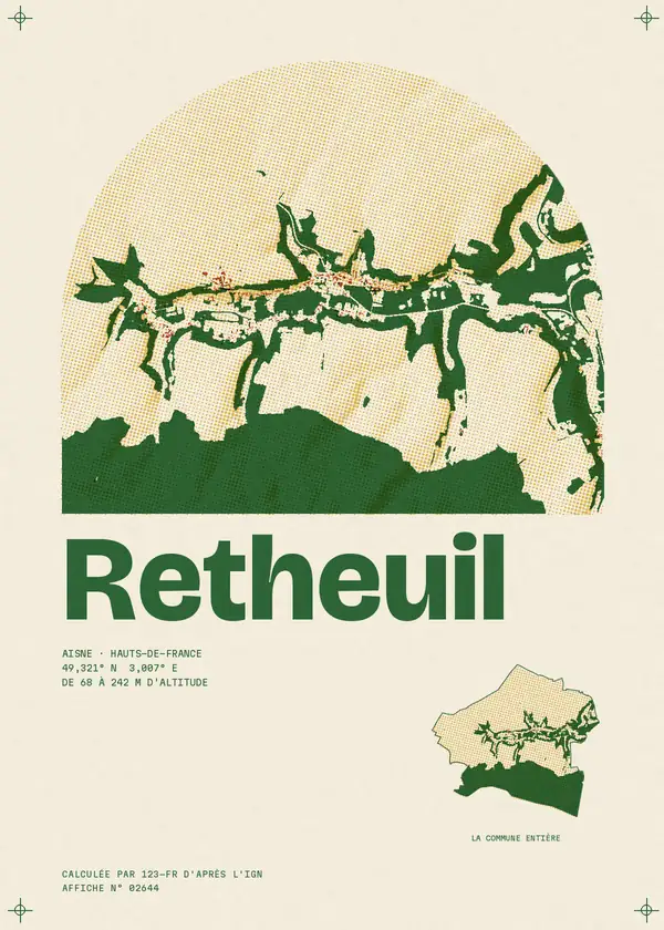 Affiche de Retheuil, calculée par 123-fr d'après l'IGN
