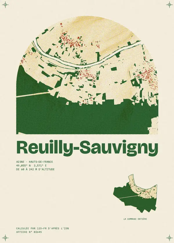 Affiche de Reuilly-Sauvigny, calculée par 123-fr d'après l'IGN