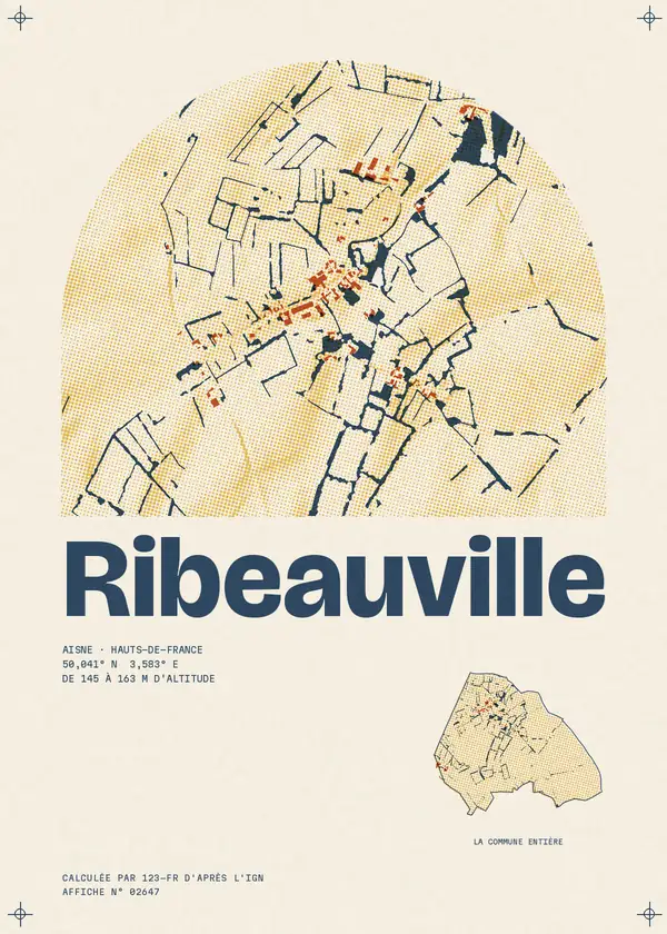 Affiche de Ribeauville, calculée par 123-fr d'après l'IGN