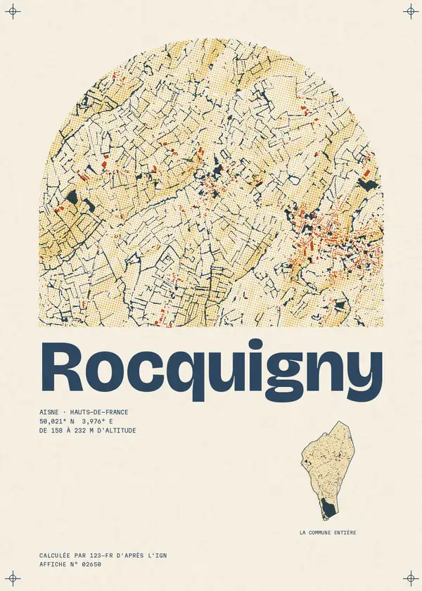 Affiche de Rocquigny, calculée par 123-fr d'après l'IGN
