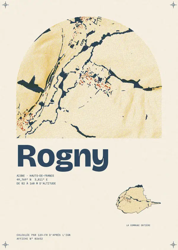 Affiche de Rogny, calculée par 123-fr d'après l'IGN
