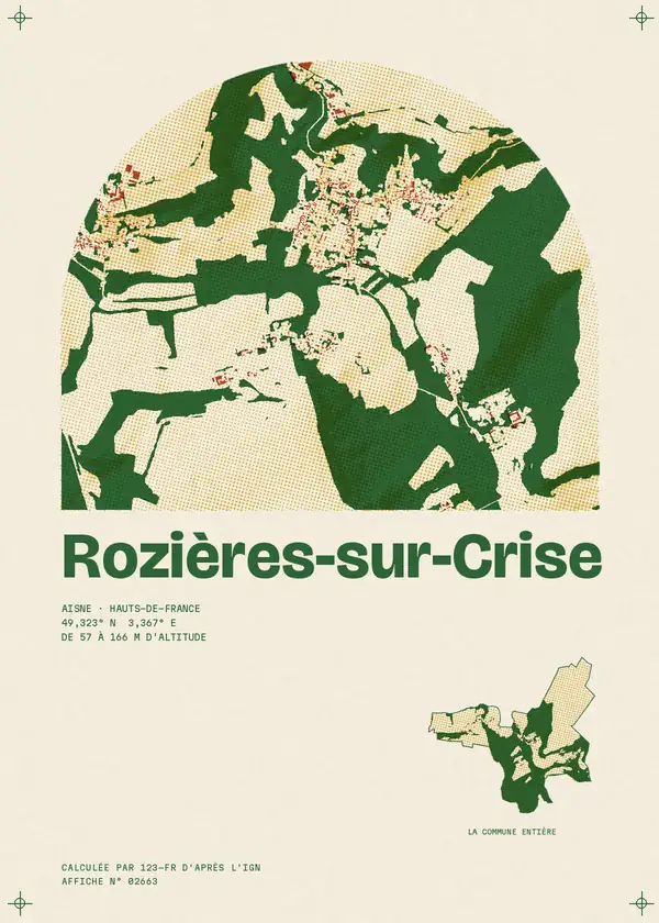 Affiche de Rozières-sur-Crise, calculée par 123-fr d'après l'IGN