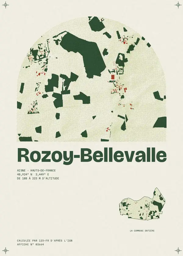 Affiche de Rozoy-Bellevalle, calculée par 123-fr d'après l'IGN