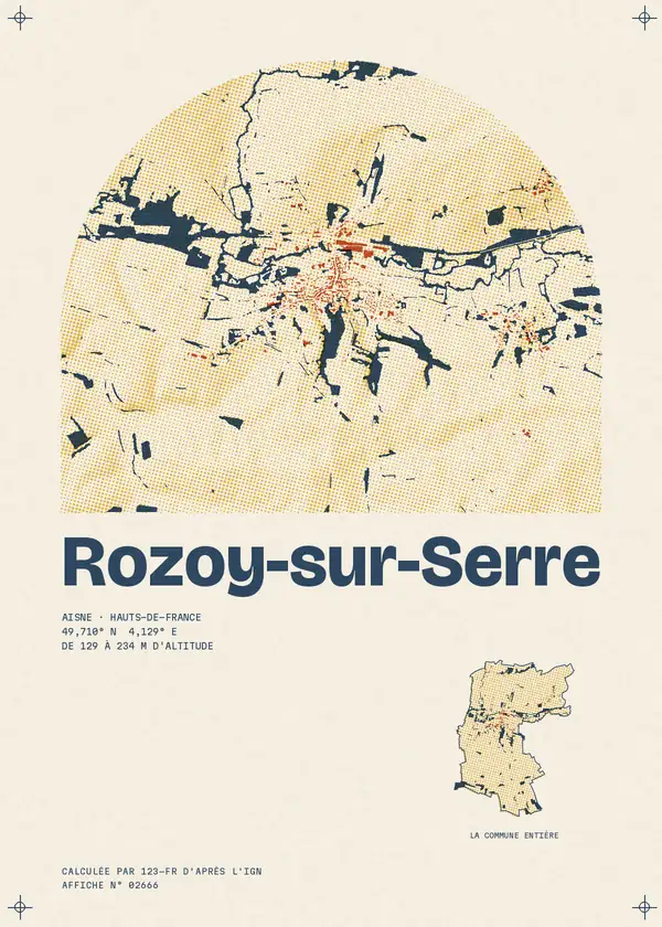 Affiche de Rozoy-sur-Serre, calculée par 123-fr d'après l'IGN
