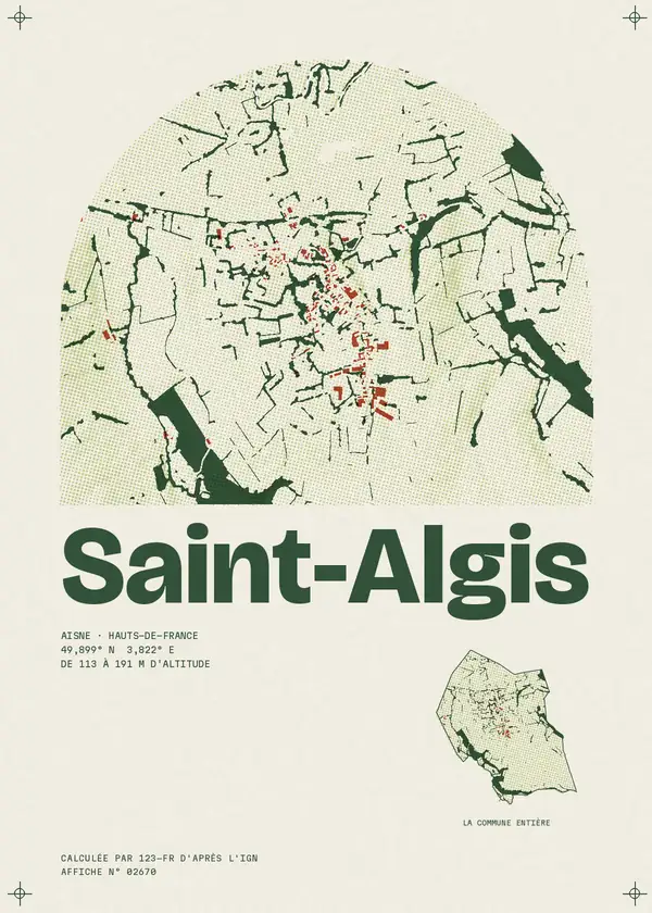 Affiche de Saint-Algis, calculée par 123-fr d'après l'IGN