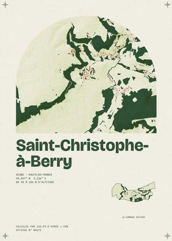Affiche de Saint-Christophe-à-Berry, calculée par 123-fr d'après l'IGN