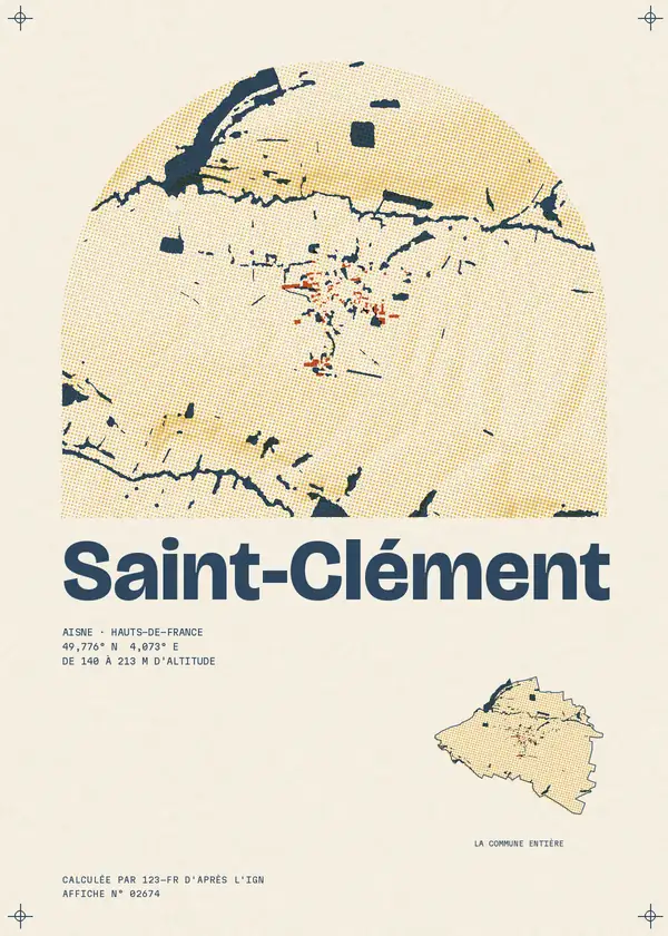 Affiche de Saint-Clément, calculée par 123-fr d'après l'IGN