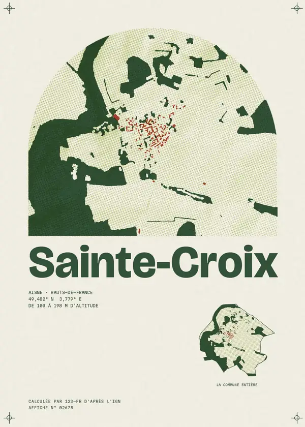 Affiche de Sainte-Croix, calculée par 123-fr d'après l'IGN
