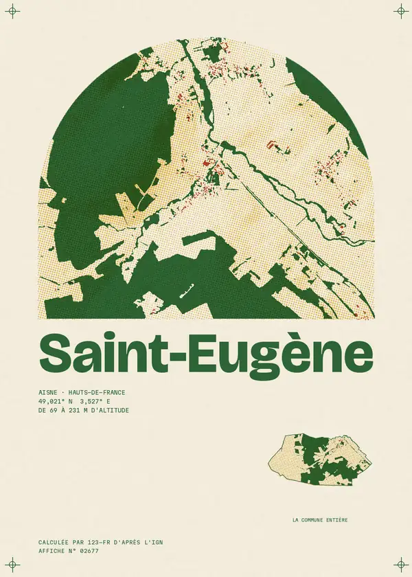 Affiche de Saint-Eugène, calculée par 123-fr d'après l'IGN
