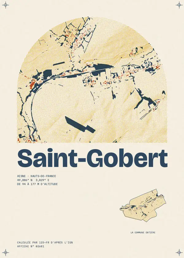 Affiche de Saint-Gobert, calculée par 123-fr d'après l'IGN