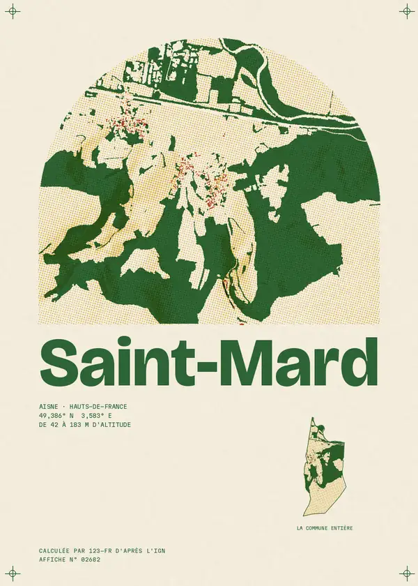 Affiche de Saint-Mard, calculée par 123-fr d'après l'IGN