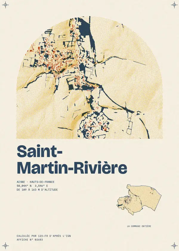 Affiche de Saint-Martin-Rivière, calculée par 123-fr d'après l'IGN