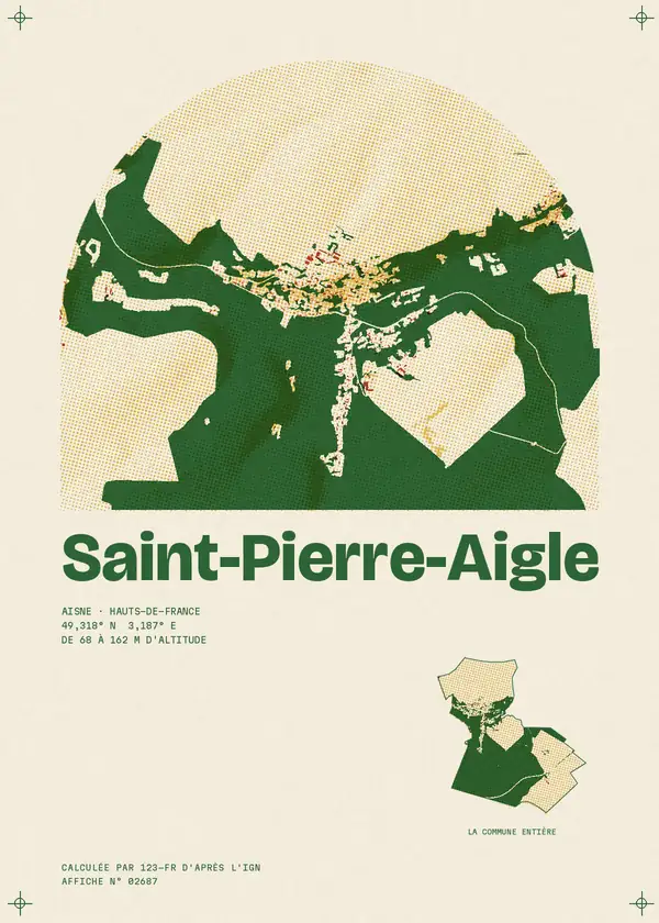 Affiche de Saint-Pierre-Aigle, calculée par 123-fr d'après l'IGN
