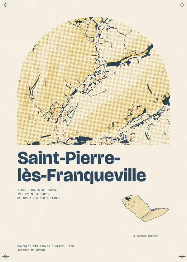 Affiche de Saint-Pierre-lès-Franqueville, calculée par 123-fr d'après l'IGN