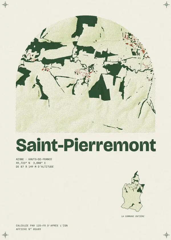 Affiche de Saint-Pierremont, calculée par 123-fr d'après l'IGN