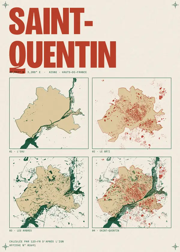 Affiche de Saint-Quentin, calculée par 123-fr d'après l'IGN