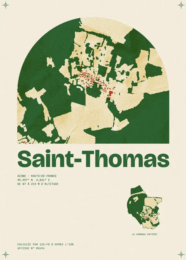 Affiche de Saint-Thomas, calculée par 123-fr d'après l'IGN