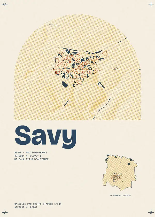 Affiche de Savy, calculée par 123-fr d'après l'IGN