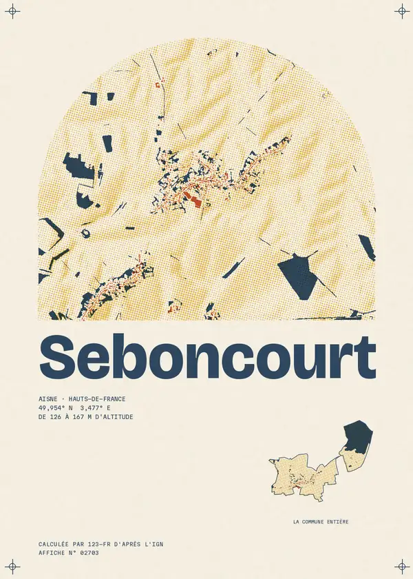 Affiche de Seboncourt, calculée par 123-fr d'après l'IGN