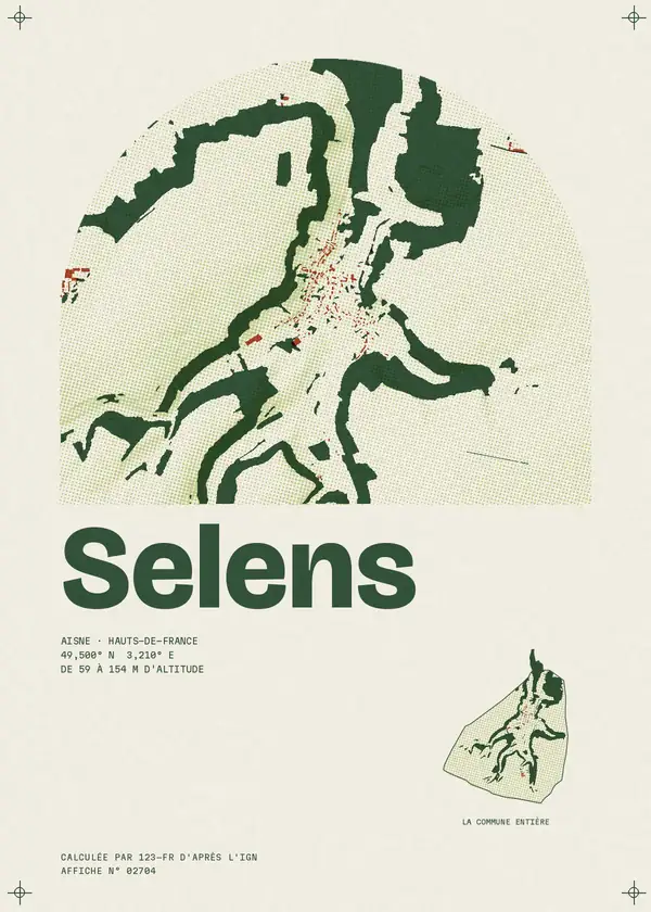 Affiche de Selens, calculée par 123-fr d'après l'IGN