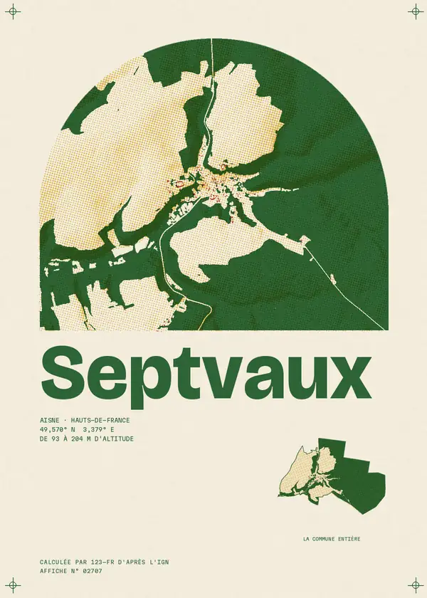 Affiche de Septvaux, calculée par 123-fr d'après l'IGN