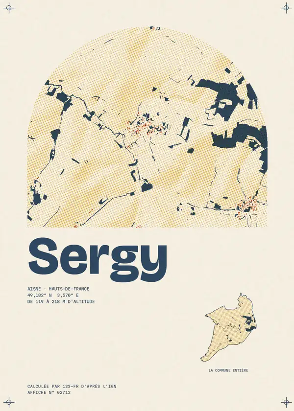Affiche de Sergy, calculée par 123-fr d'après l'IGN