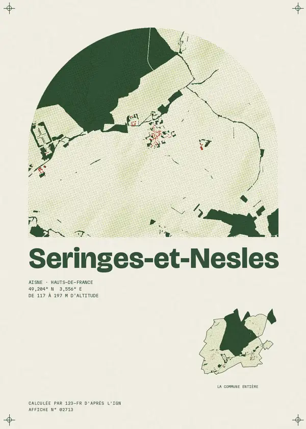 Affiche de Seringes-et-Nesles, calculée par 123-fr d'après l'IGN