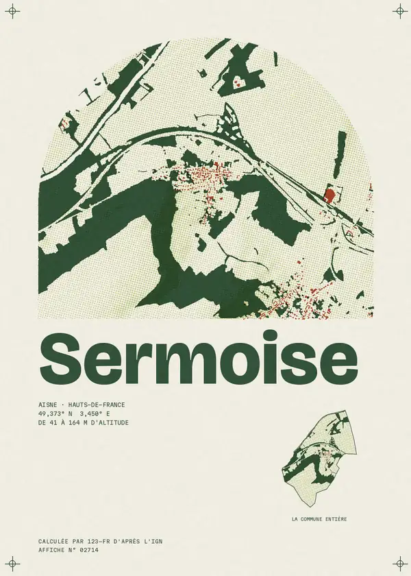 Affiche de Sermoise, calculée par 123-fr d'après l'IGN