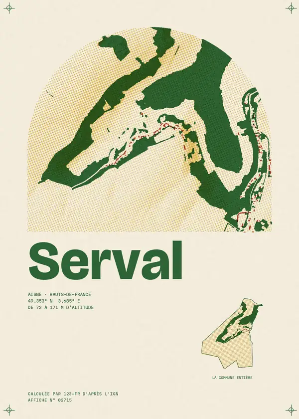 Affiche de Serval, calculée par 123-fr d'après l'IGN