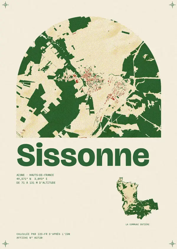Affiche de Sissonne, calculée par 123-fr d'après l'IGN