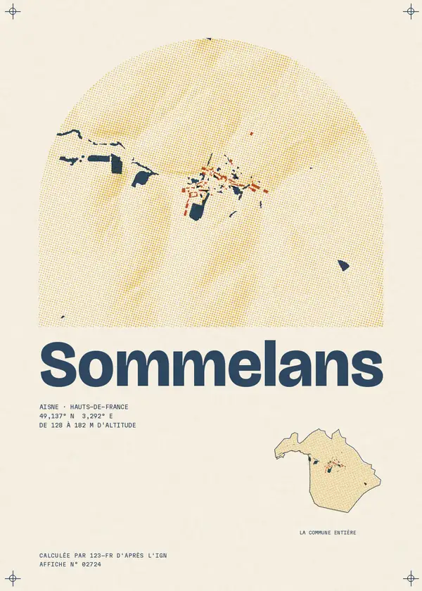 Affiche de Sommelans, calculée par 123-fr d'après l'IGN