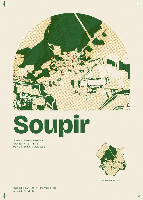 Affiche de Soupir, calculée par 123-fr d'après l'IGN
