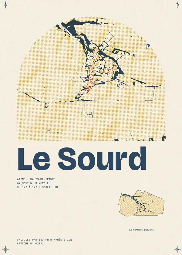 Affiche de Le Sourd, calculée par 123-fr d'après l'IGN