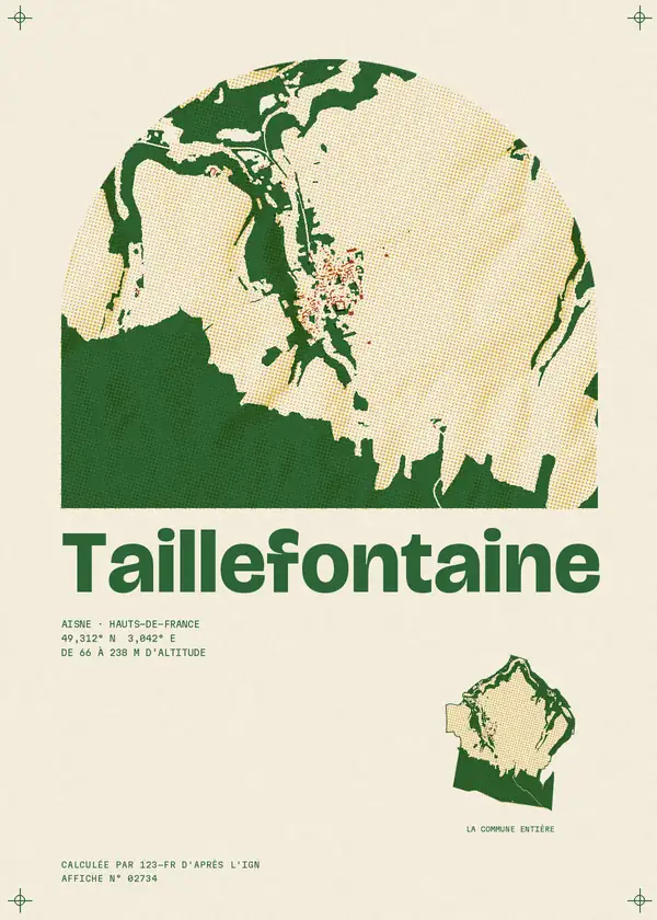 Affiche de Taillefontaine, calculée par 123-fr d'après l'IGN