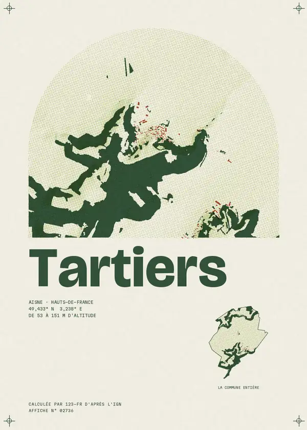 Affiche de Tartiers, calculée par 123-fr d'après l'IGN