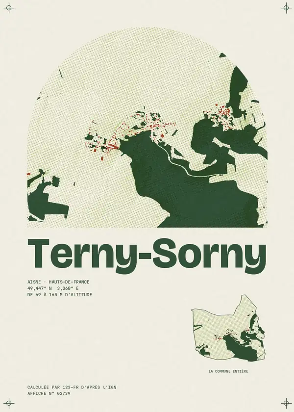 Affiche de Terny-Sorny, calculée par 123-fr d'après l'IGN