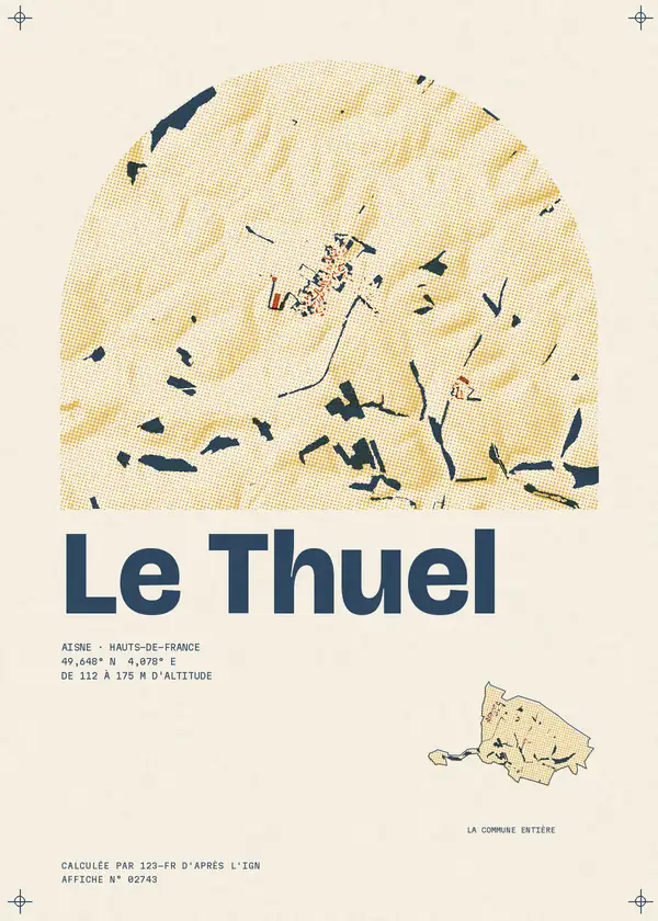 Affiche de Le Thuel, calculée par 123-fr d'après l'IGN