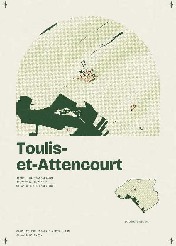 Affiche de Toulis-et-Attencourt, calculée par 123-fr d'après l'IGN