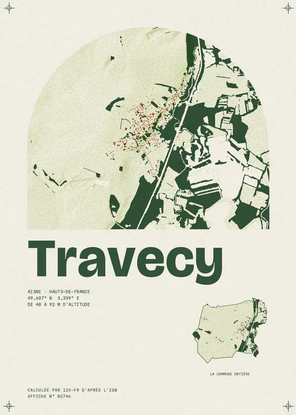 Affiche de Travecy, calculée par 123-fr d'après l'IGN
