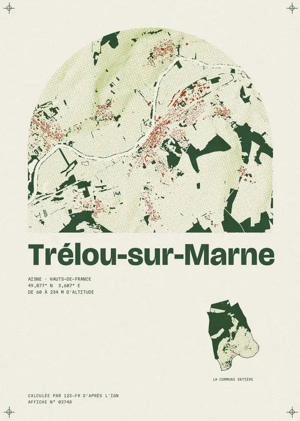 Affiche de Trélou-sur-Marne, calculée par 123-fr d'après l'IGN