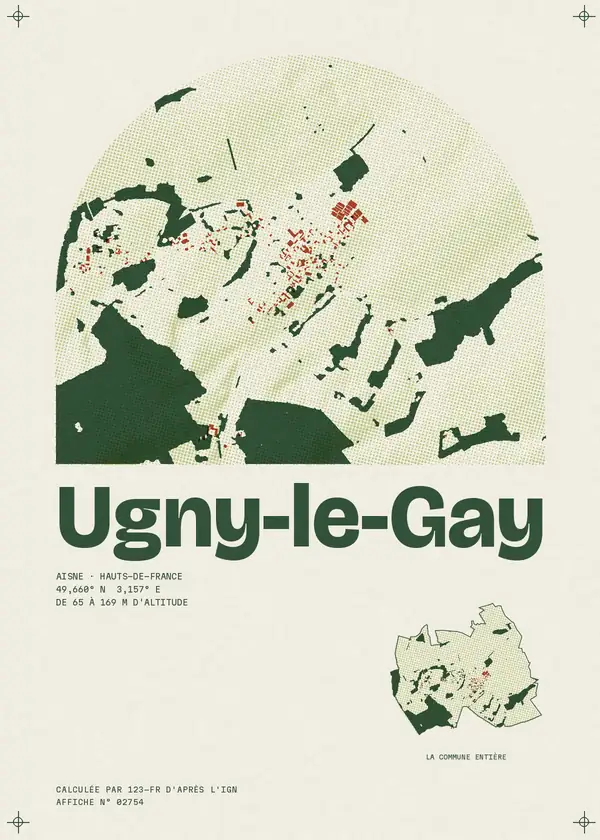 Affiche de Ugny-le-Gay, calculée par 123-fr d'après l'IGN