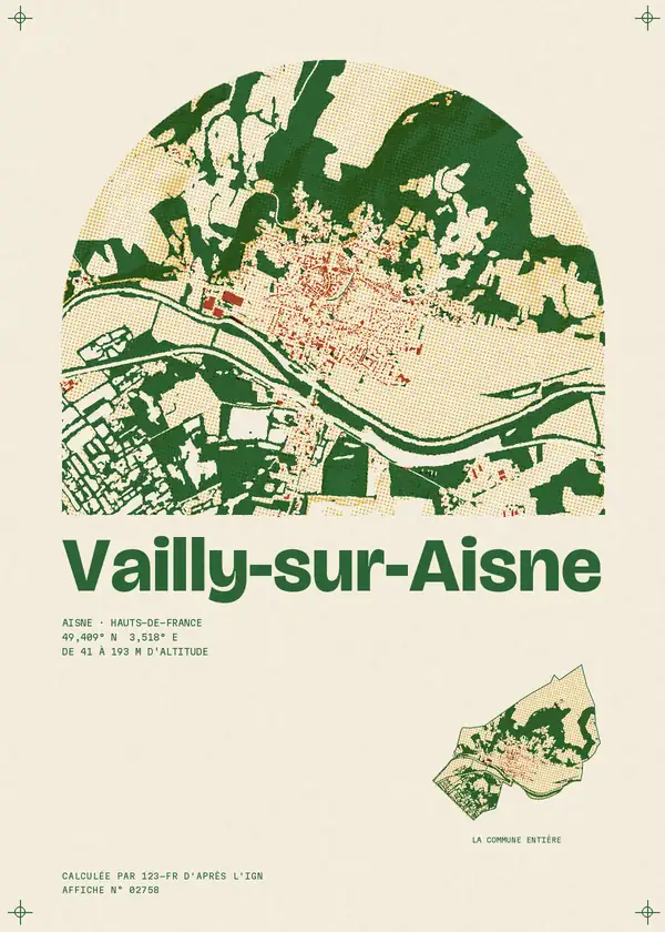 Affiche de Vailly-sur-Aisne, calculée par 123-fr d'après l'IGN