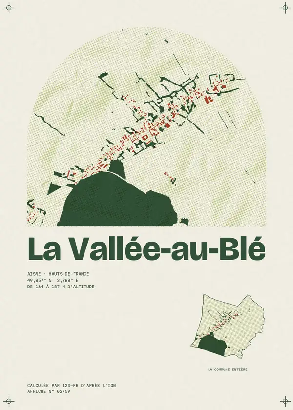 Affiche de La Vallée-au-Blé, calculée par 123-fr d'après l'IGN