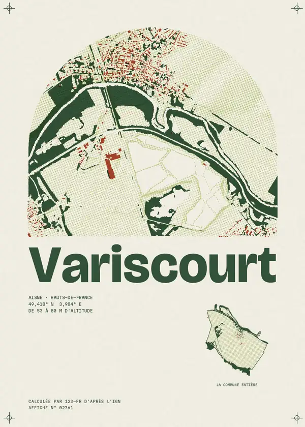 Affiche de Variscourt, calculée par 123-fr d'après l'IGN
