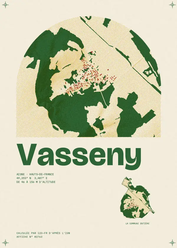 Affiche de Vasseny, calculée par 123-fr d'après l'IGN
