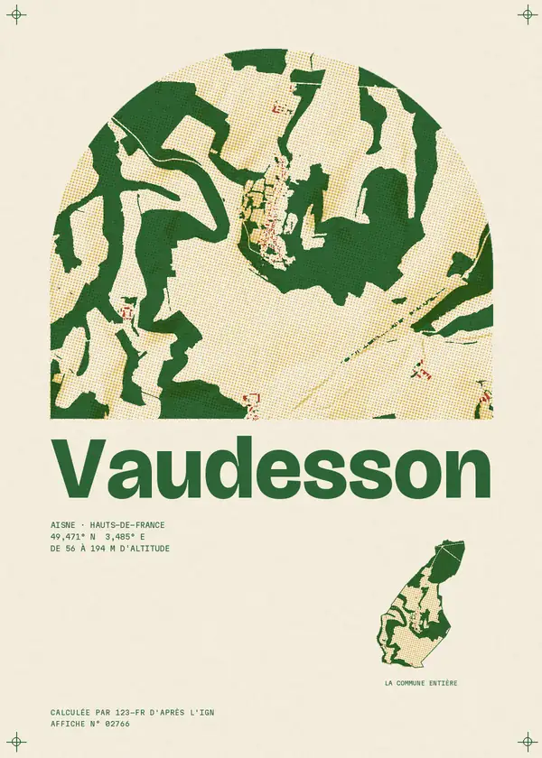 Affiche de Vaudesson, calculée par 123-fr d'après l'IGN