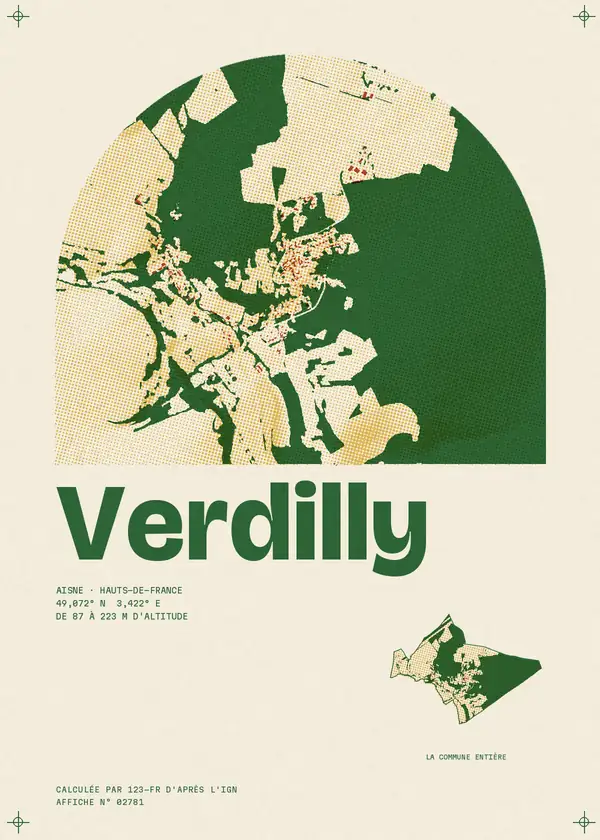 Affiche de Verdilly, calculée par 123-fr d'après l'IGN